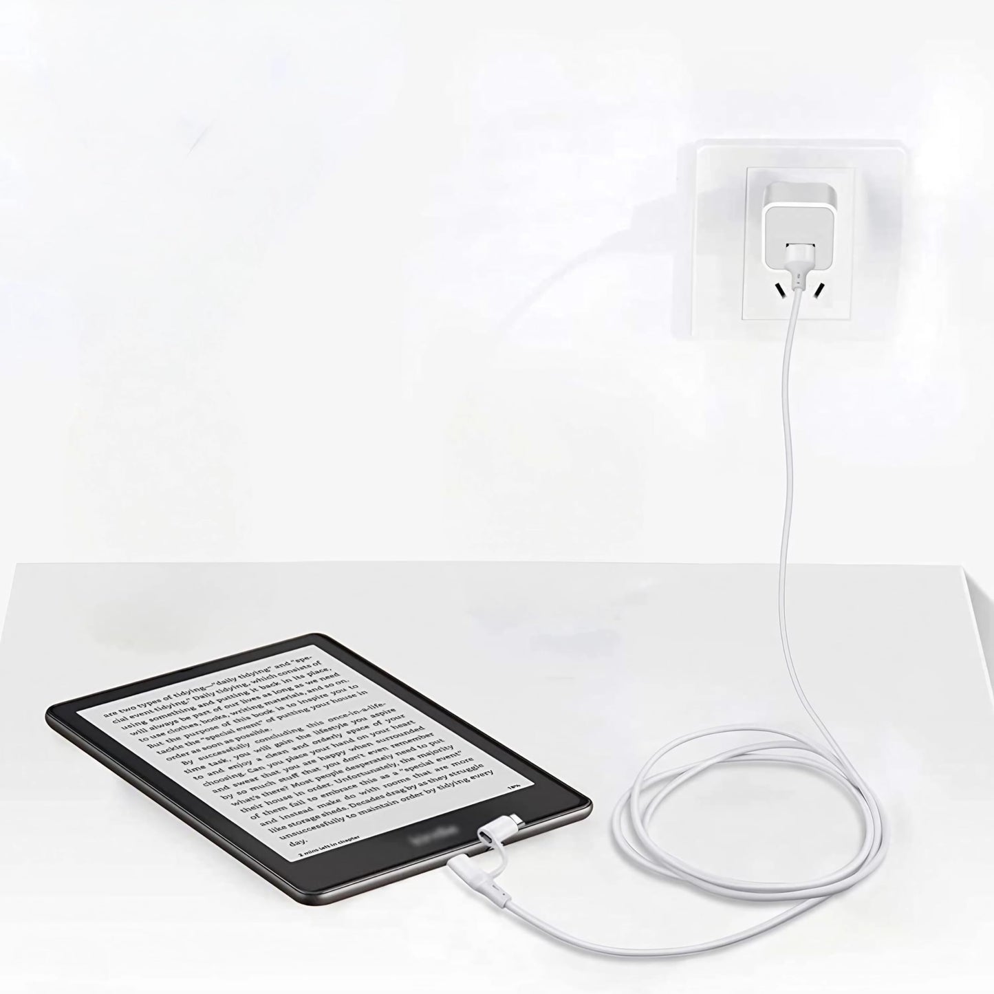6ft Micro-USB and USB-C Combo Charging Cable for Samsung Galaxy S/A Series, Tab A, Fire Tablets & Kindle Paperwhite