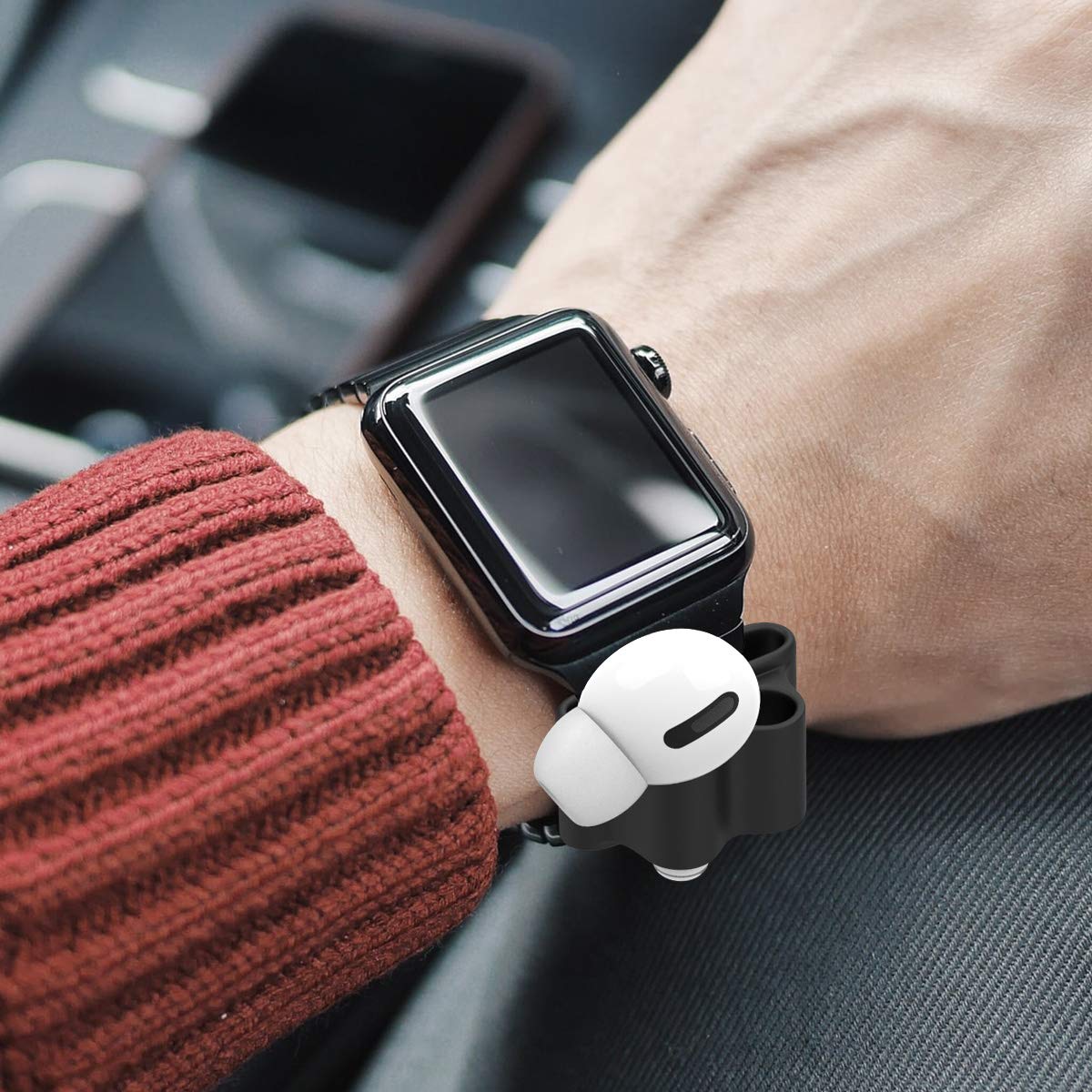 Anti-Lost Silicone Watch Strap Holder for AirPod Pro 2/AirPod 3 2 1, Airpod Watch Band Holder, Airpod Accessories Holder for Sports Exercise