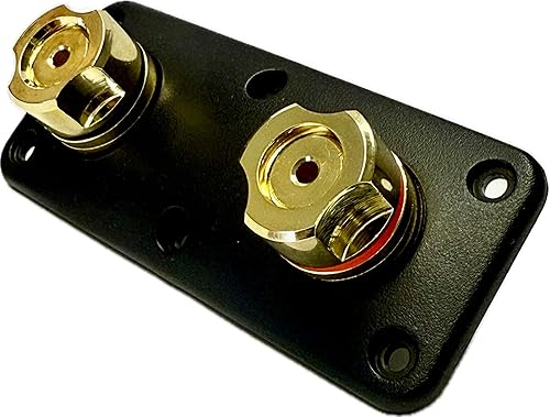 Surge High-Current Audiophile Speaker Terminal - Panel-Mount,15A, Banana/Spade/Bare Wire (Up to 4AWG), Color-Coded Polarity, ABS Housing, Indoor IP20