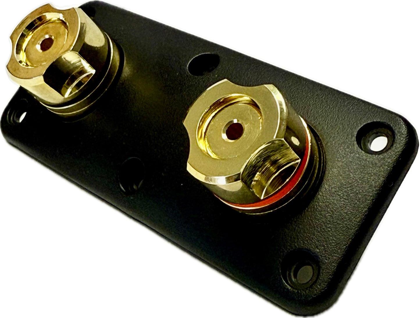 Surge High-Current Audiophile Speaker Terminal - Panel-Mount,15A, Banana/Spade/Bare Wire (Up to 4AWG), Color-Coded Polarity, ABS Housing, Indoor IP20