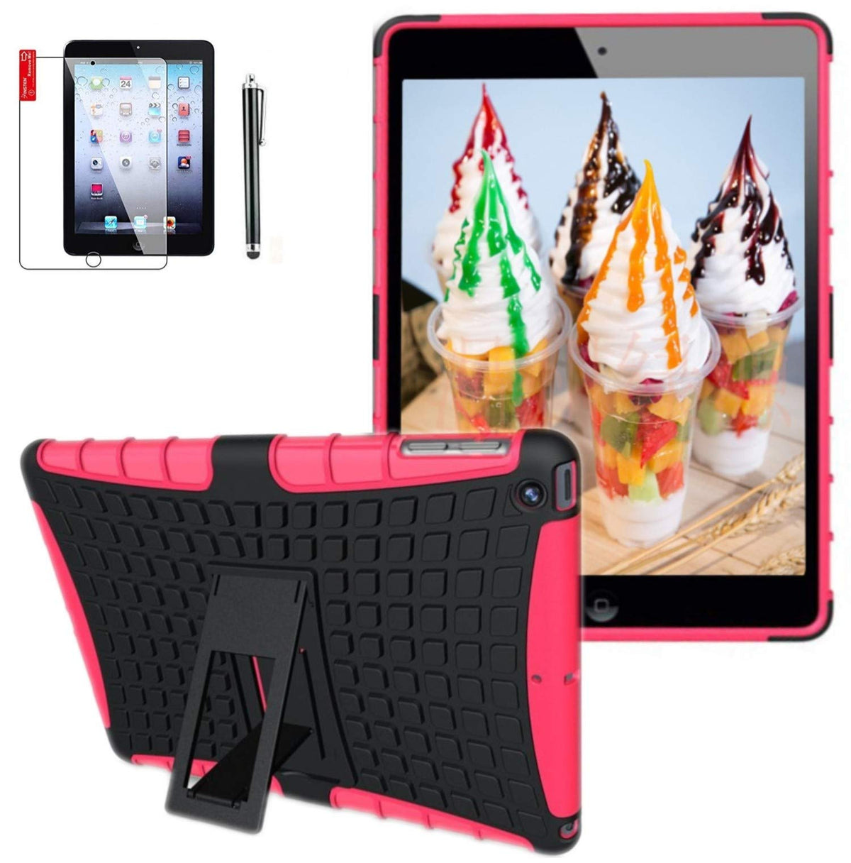 Case for Ipad 4th 3rd 2nd Generation 9.7 inch case Cover (Old Model) md510ll/A MC769ll /A Mc979ll /A Mc705ll /A A1458 A1430 A1416 2In1 TPU PC Design