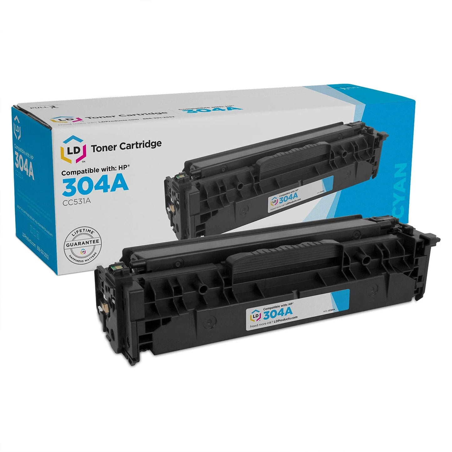LD Remanufactured Toner Cartridge Replacement for HP 304A CC531A (Cyan)