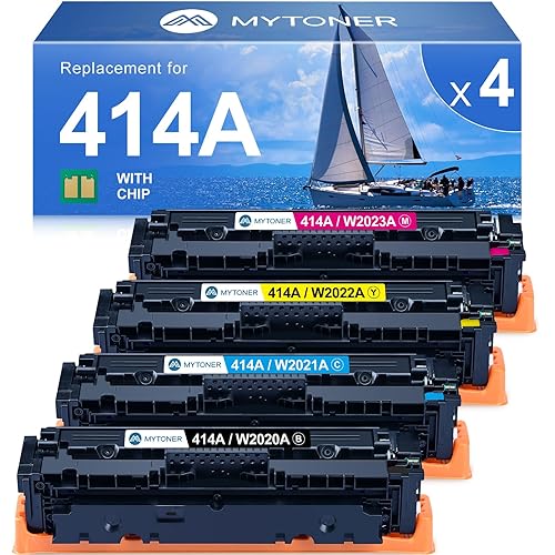 414A Toner Cartridges 4 Pack MFP M479fdw with Chip Compatible Replacement for HP 414A 414X for Color Laserjet Pro MFP M479fdw M479fdn M479dw M454dw