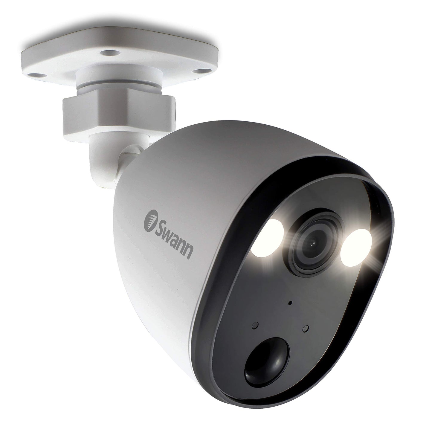 Swann Outdoor Home Security Camera, Spotlight, Weatherproof, Color Night Vision, Heat & Motion Sensor Light, 2-Way Talk and Siren, SWIFI-SPOTCAM-GL