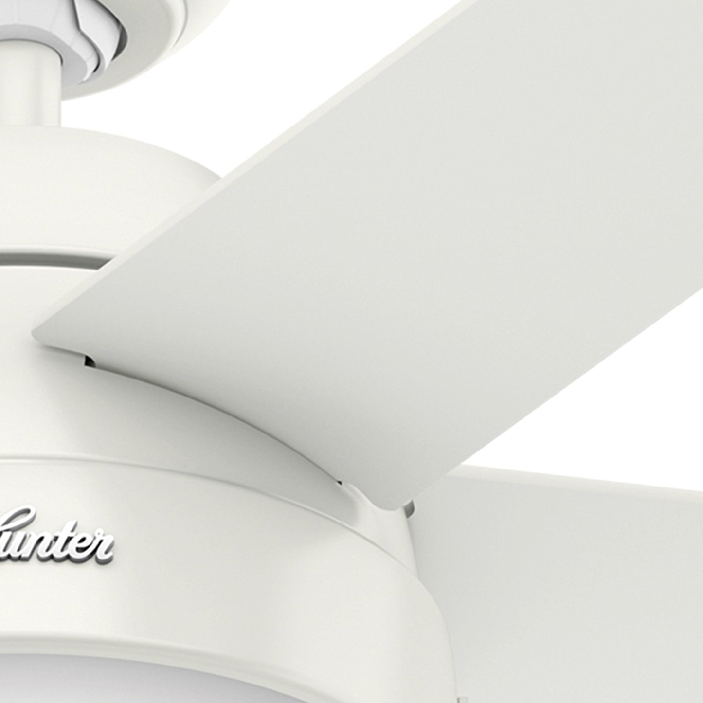 Hunter Fan 46 inch Contemporary Low Profile Ceiling Fan with Light Kit in Fresh White (Renewed)