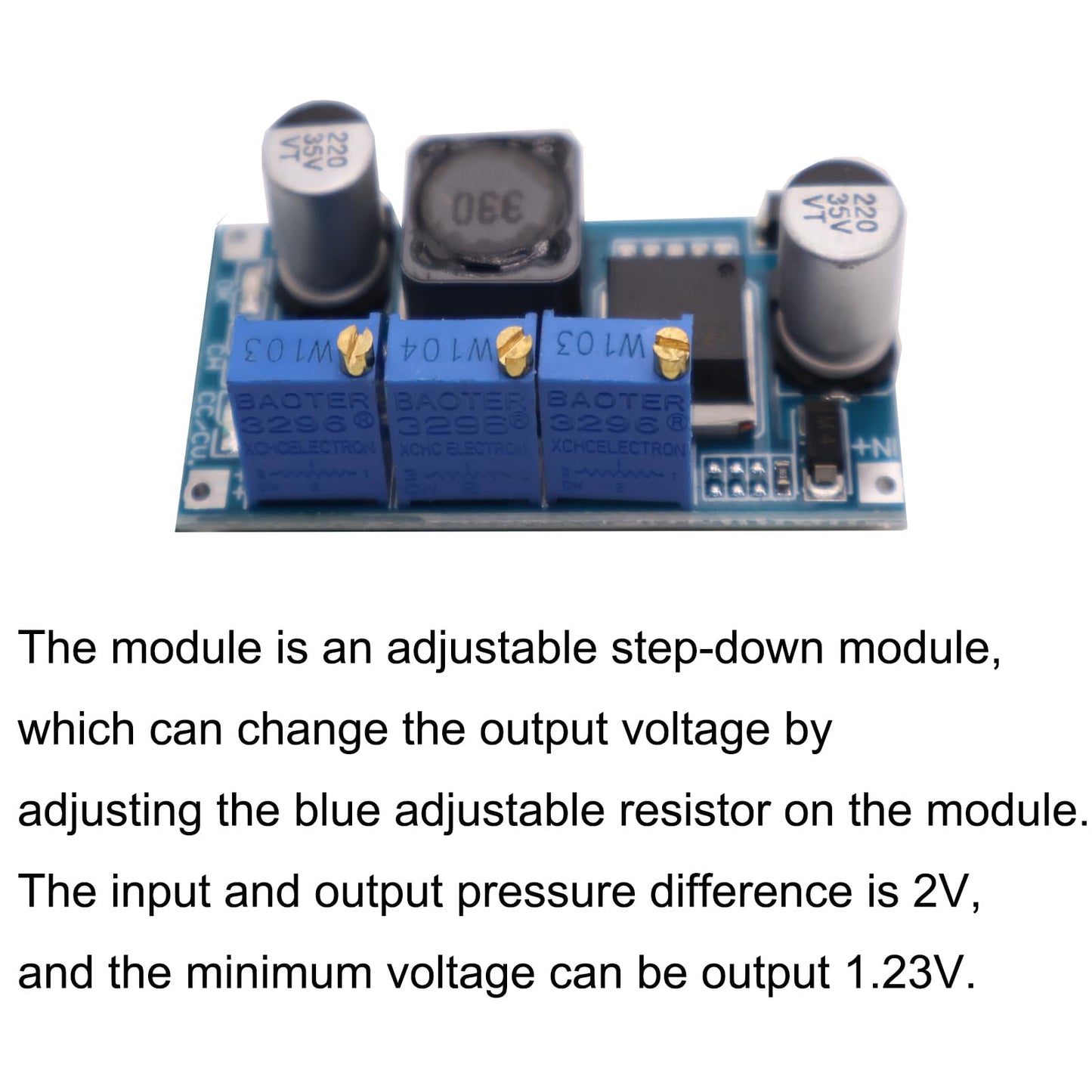 3Pack LM2596S Constant Current Module Buck Converter Step Down Module Adjustable CC/CV 7-35V to 1.25-30V Electronic Voltage LM2596S Power Supply Board