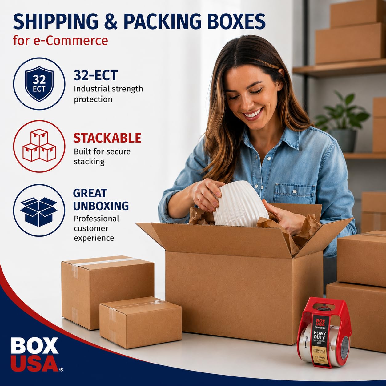 BOX USA Shipping Boxes Medium 12"L x 9"W x 4"H 25-Pack - Corrugated Cardboard Box for Moving, Mailing, Packing, Packaging and Storage