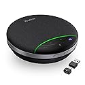 Yealink SP92 Bluetooth Speakerphone with Dongle Conference Speaker and Microphone Full-Duplex Noise Reduction 20h Teams Call 278g Wireless Portable