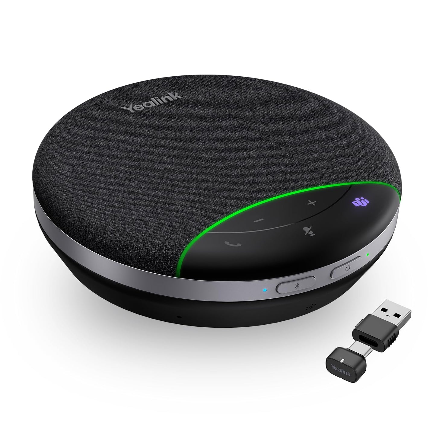 Yealink SP92 Bluetooth Speakerphone with Dongle Conference Speaker and Microphone Full-Duplex Noise Reduction 20h Teams Call 278g Wireless Portable
