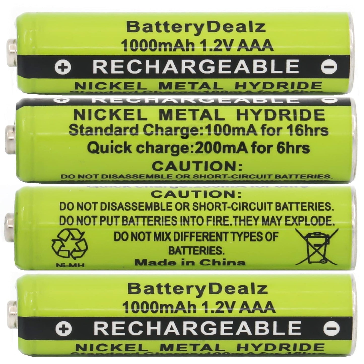 BatteryDealz 1.2V NiMH AAA Rechargeable Batteries Compatible with Panasonic Cordless Telephones (4-Pack)