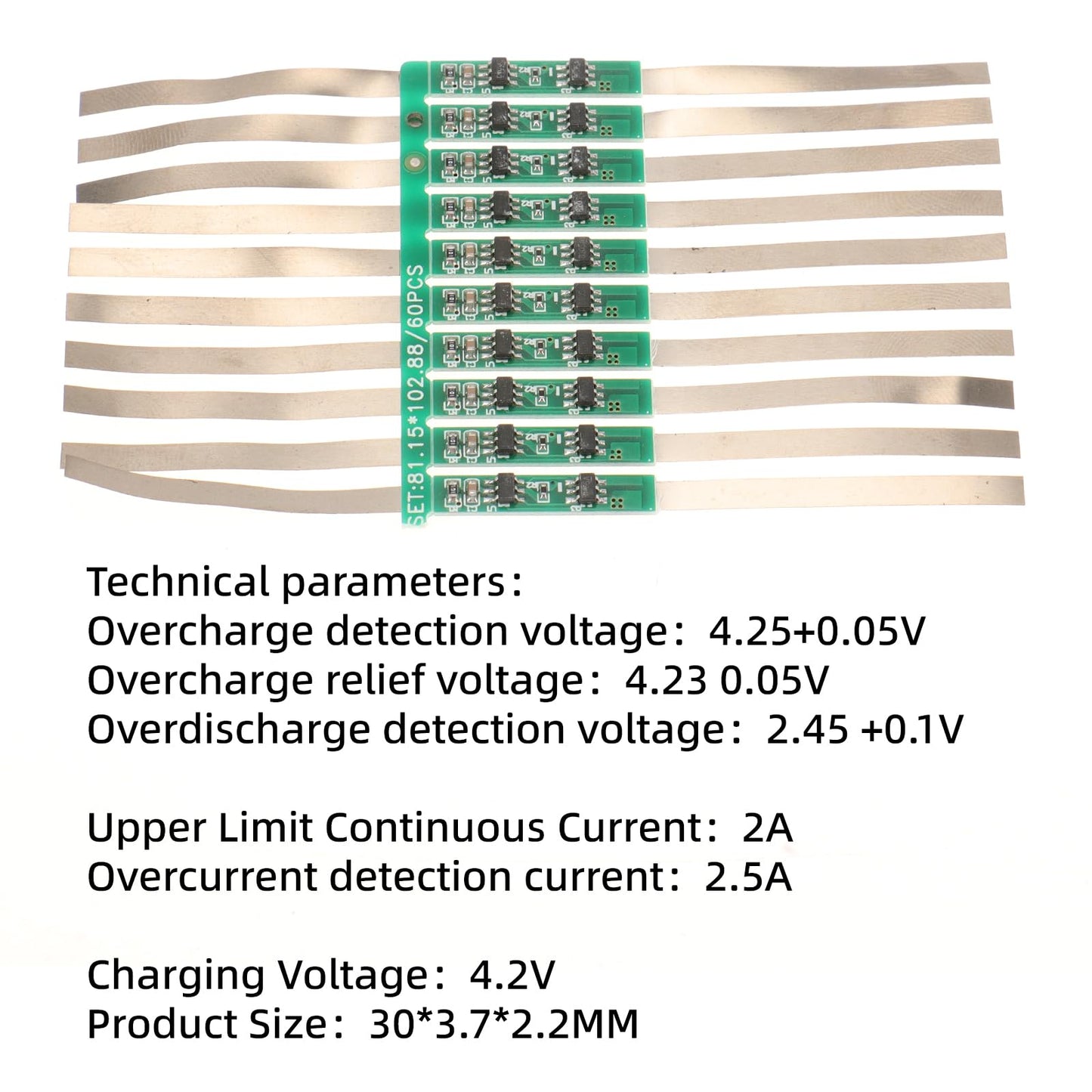 AEDIKO 20pcs 1S 3.7V 4A 18650 Charger PCB BMS Protection Board with Solder Belt for Li-ion Lithium Battery Cell
