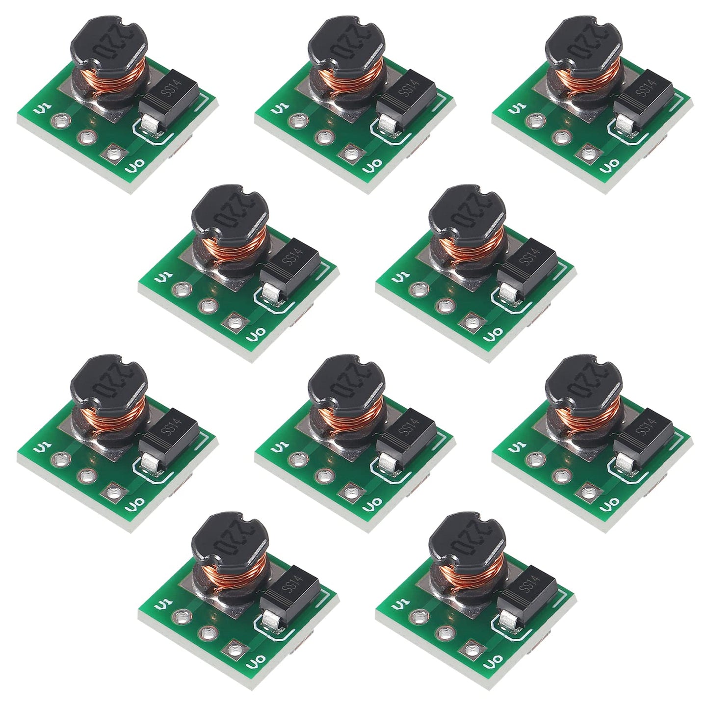 D-FLIFE 10pcs 1.5V 1.8V 2.5V 3V 3.3V 3.7V 4.2V to 5V DC-DC Step Up Power Module Voltage Boost Converter Board 0.9-5V to 5V
