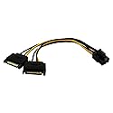 zdyCGTime 6-Inch 6 Pin PCI to 15Pin SATA Power Splitter Express Video Card Power Cable Adapter