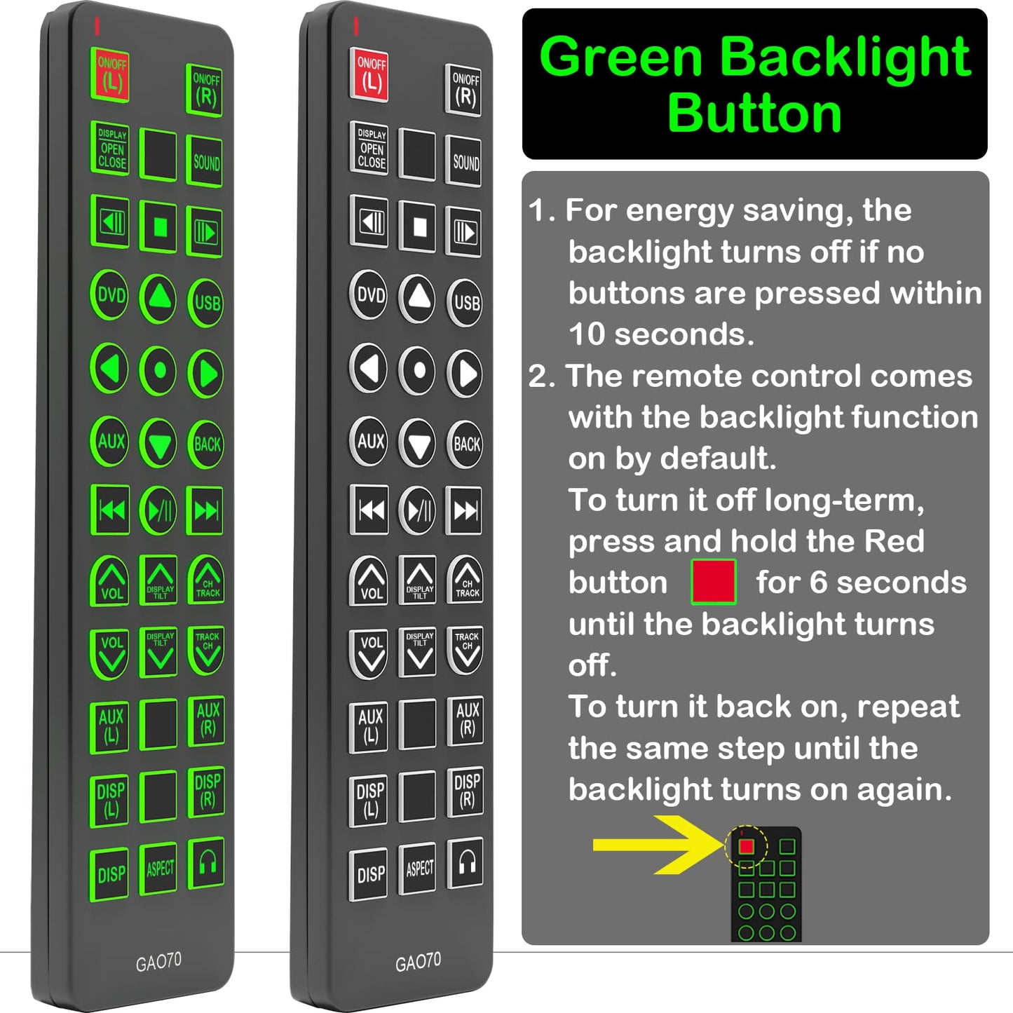 Replacement Remote Control for Infiniti QX56 Rear Entertainment DVD 2011 2012 282981LA0A 28298-1LA0A