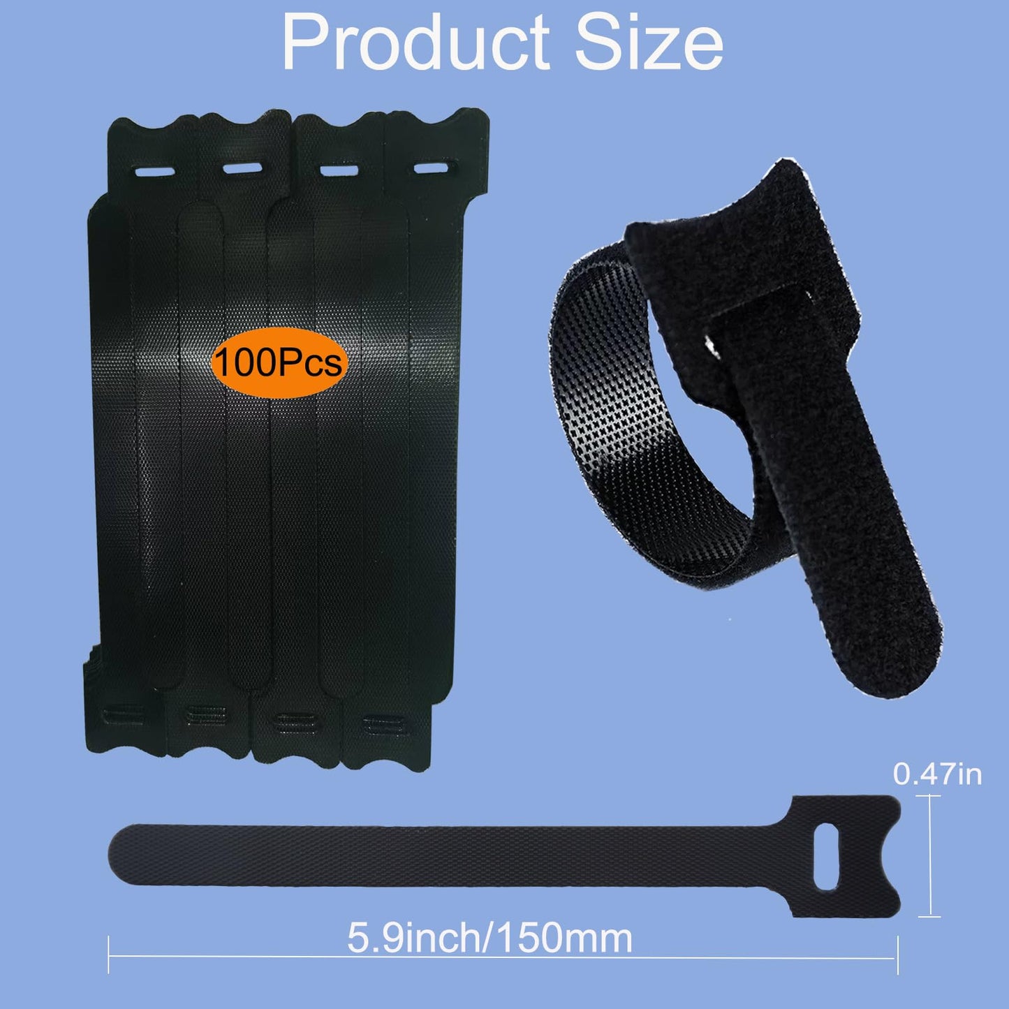 100PCS Cable Ties, 6-Inch Reusable Cord Organizer, Multifunctional Wire Organizer, Perfect for Cable Management in the Home, Office and Garden