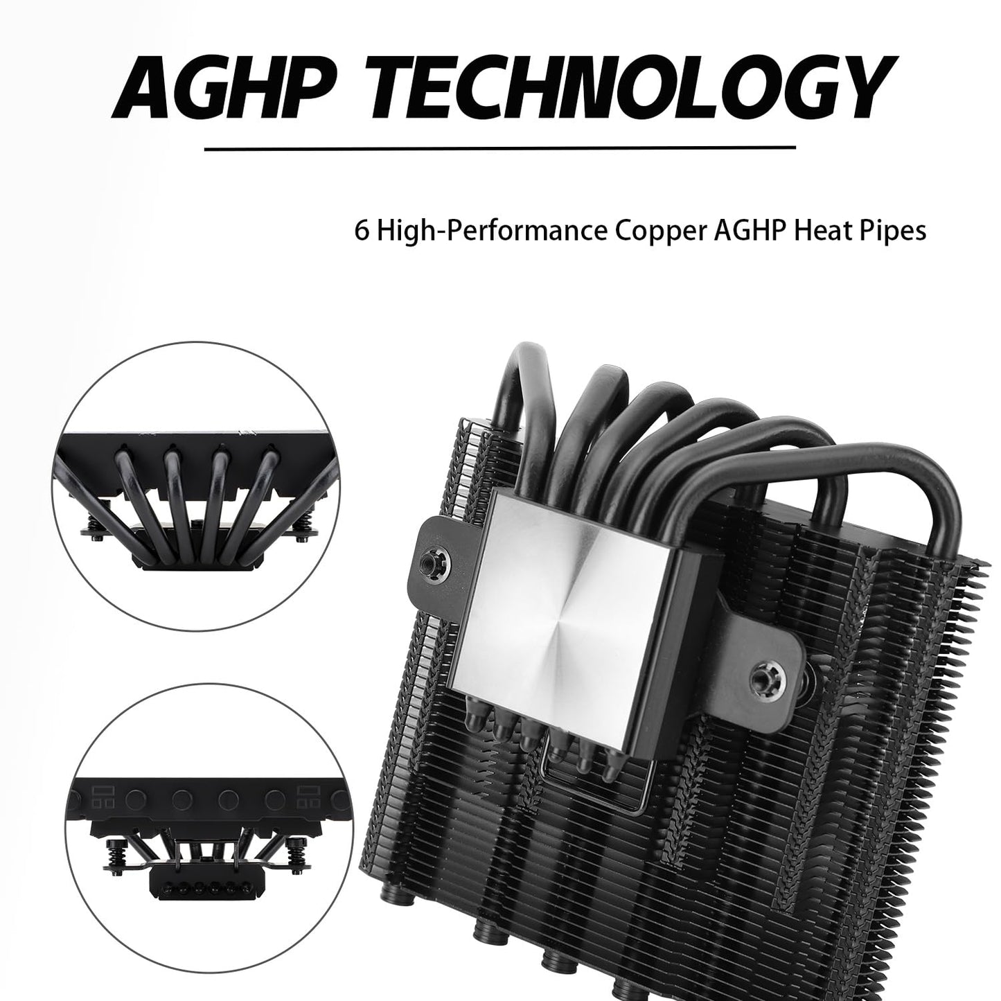 Thermalrlght AXP120-X67 Black ARGB Low Profile CPU Air Cooler with Quite 120mm TL-C12015B-S PWM Fan, 6 Heat Pipes, 67mm Height, for AMD AM4 AM5/Intel
