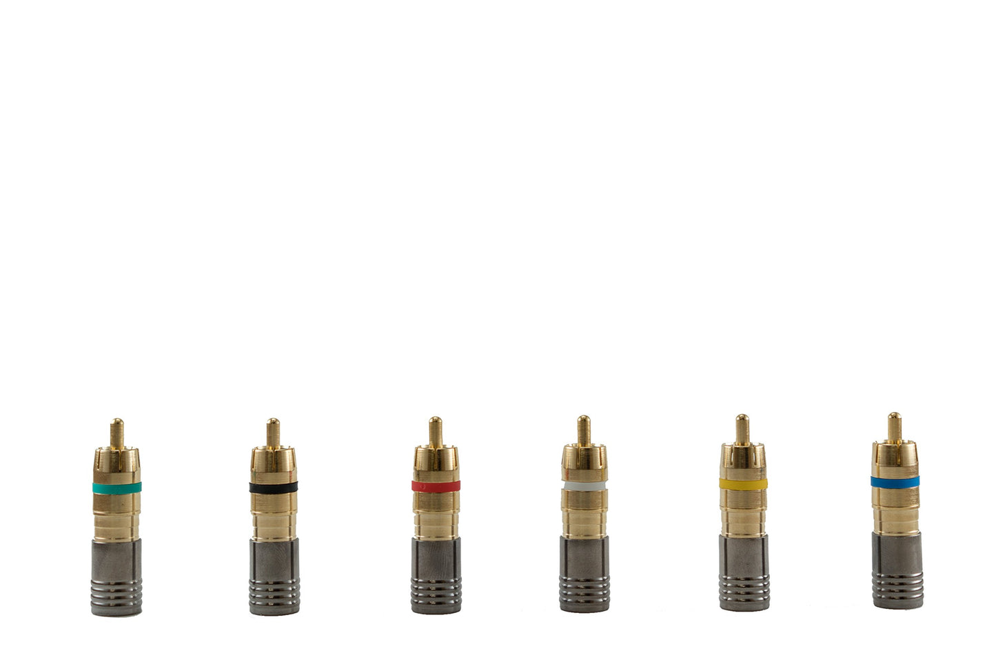 Legrand - OnQ RG6 Compression Quad Shield Connector, RCA Plug, Male to Male Coaxial Cable, Gold Connector, AC300410 , 10 Pack