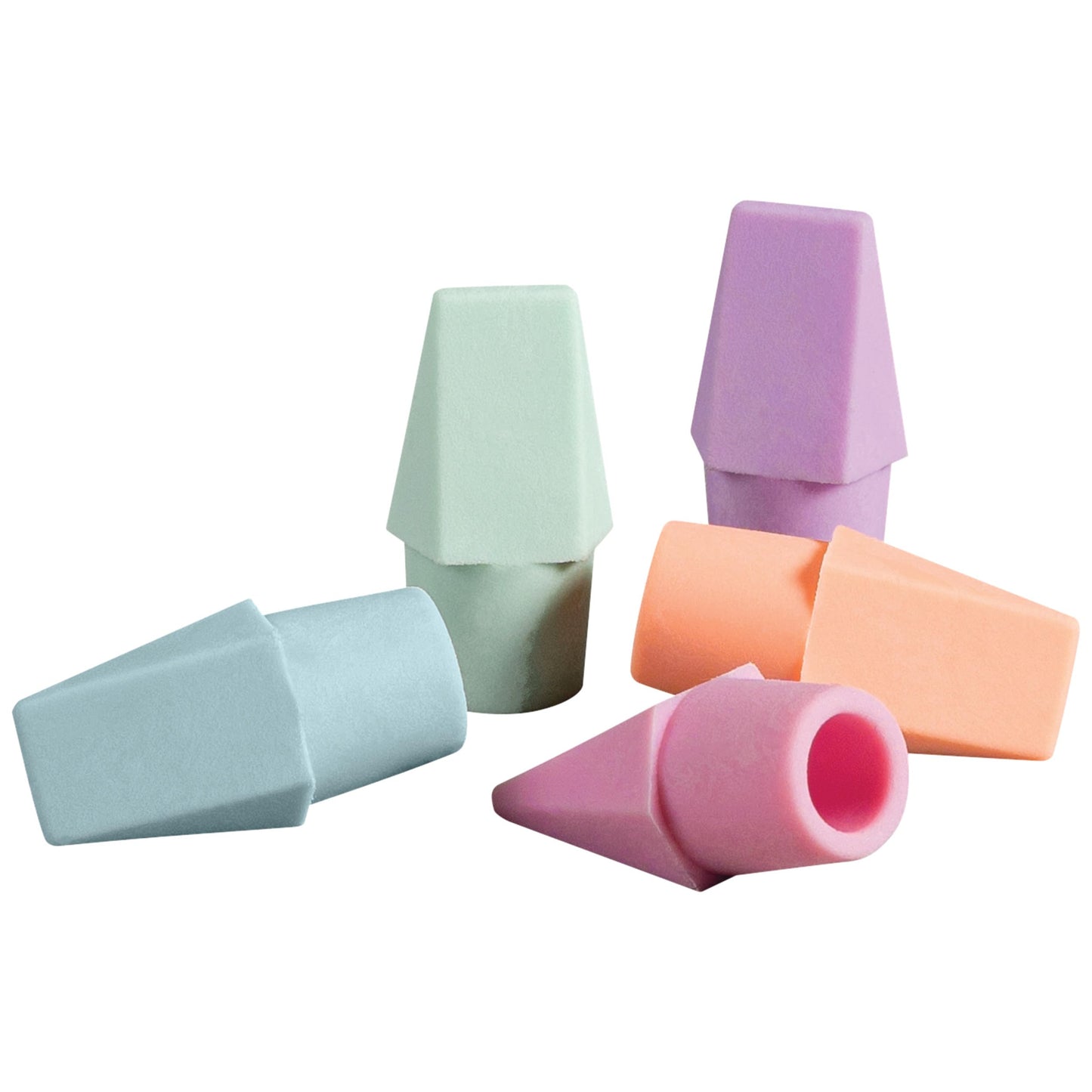 Ticonderoga Pencil Cap Erasers, Assorted Pastel Colors, 10 Count