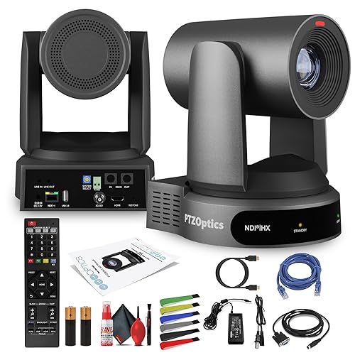 PTZOptics Move 4K SDI/HDMI/USB/IP PTZ Camera with 30x Optical Zoom (Gray) (PT30X-4K-GY-G3) + Lens Cleaning Kit + HDMI Cable + Ethernet Cable + Color