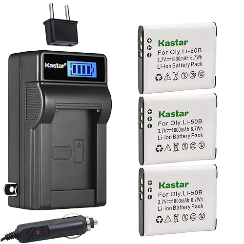 Kastar 3-Pack LB-050 LB-052 Battery and LCD AC Charger Compatible with Kodak PixPro FZ151, PixPro FZ152, Pixpro FZ201, Pixpro SL10 Smart Lens, Pixpro