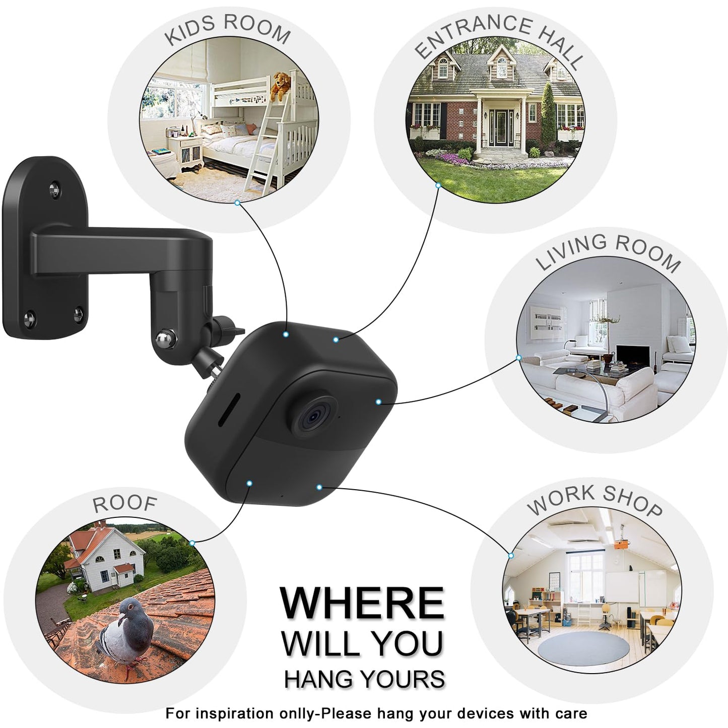 2 Pack 360 Degree Adjustable Adhesive Mount for All-New Blink Outdoor (4th Gen,3rd Gen) Blink XT / XT2, Blink Mini Camera Mounting Bracket, Wall Mount