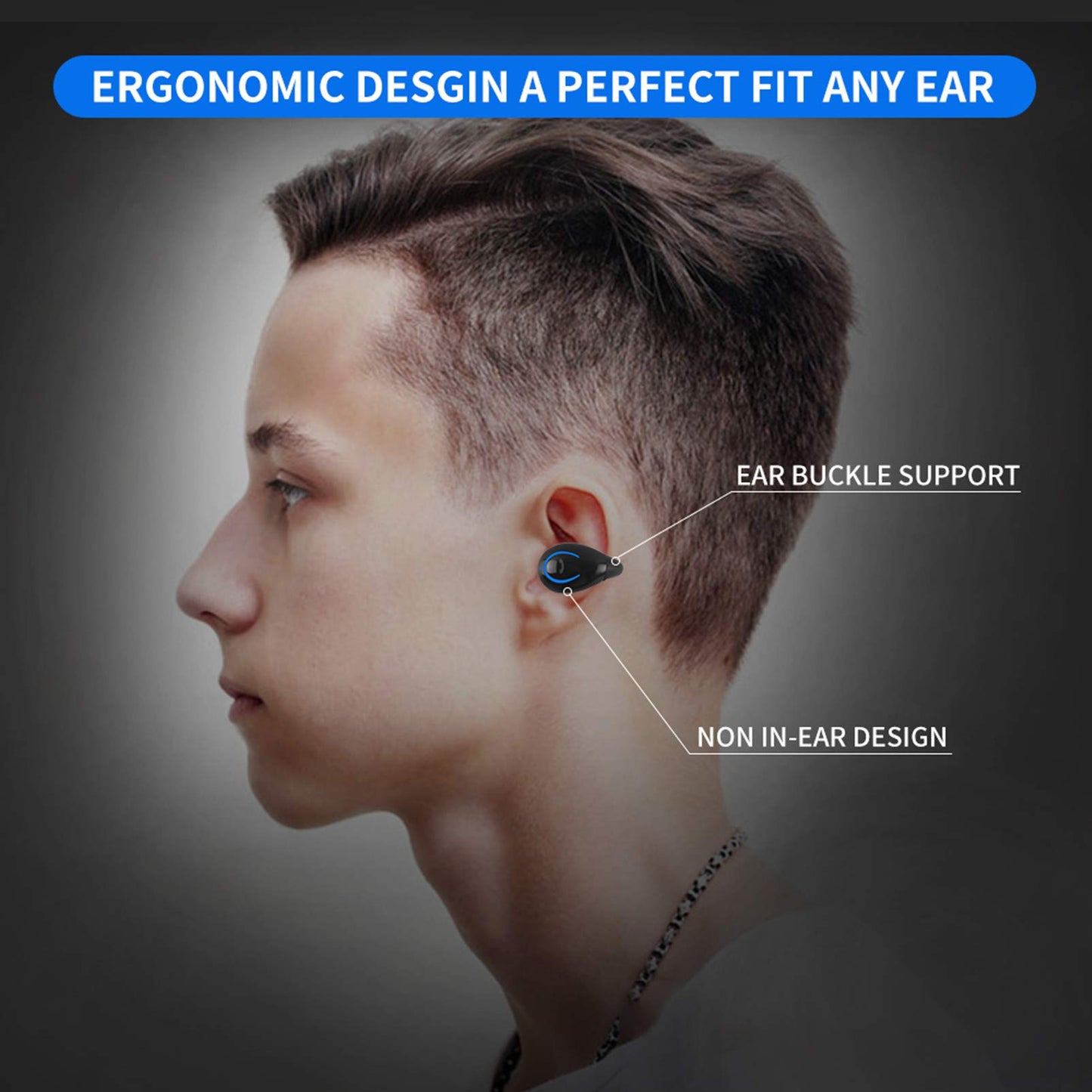 Bluetooth Headset, Sunffice Single Ear BT5.0 Ultralight Wireless Headphone Cell Phone Earpiece Ear Clip with Mic, Noise Canceling Handsfree Driving