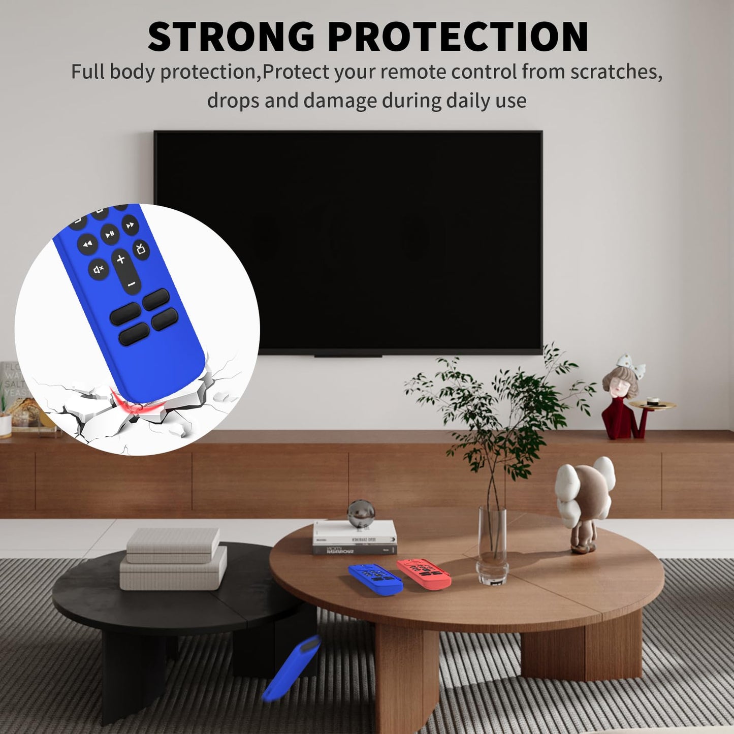 2 Pack Silicone Remote Cover for Alexa Voice Remote,Remote Case for Fire Tv Remote with Lanyard,Anti-Scratch Shockproof Remote Protective Cover