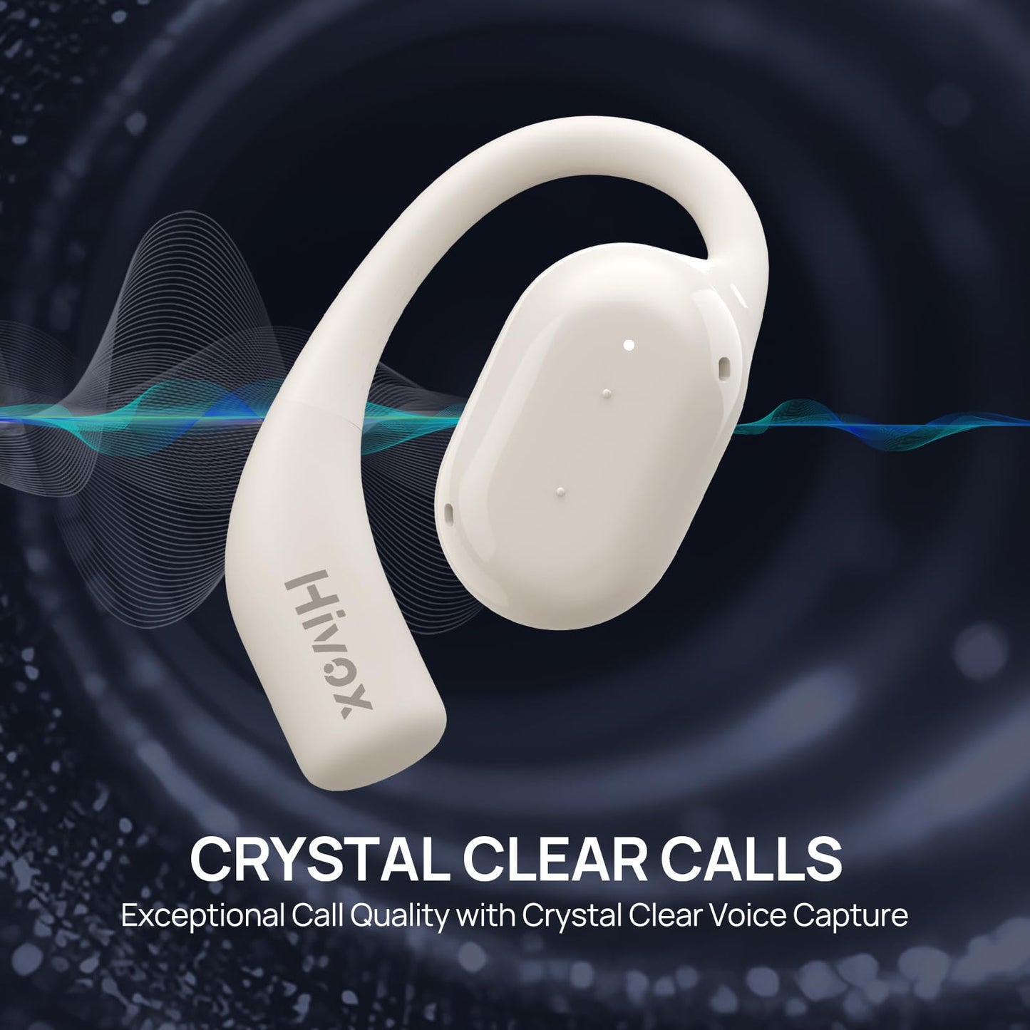 Hivox Open Ear Earbuds,Wireless Headphones with Earhooks,Earphones Wireless Bluetooth Air Conduction,Ultra-Comfort,Clear Calls,30H Playtime,IP54