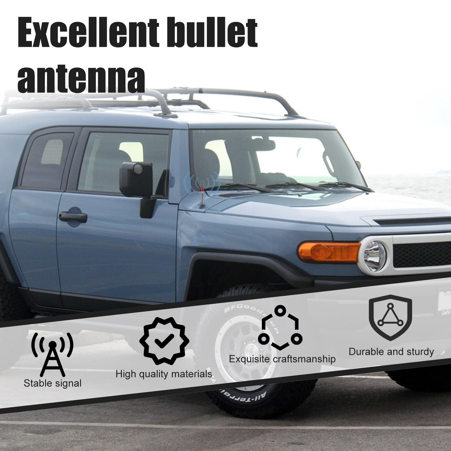 Medduw Car Bullet Antenna - Durable Vehicle Antenna Replacement for Chevrolet, Ford F150 F250 F350 RAM 1500 2500 Raptor Truck Antenna AccessoriesFord
