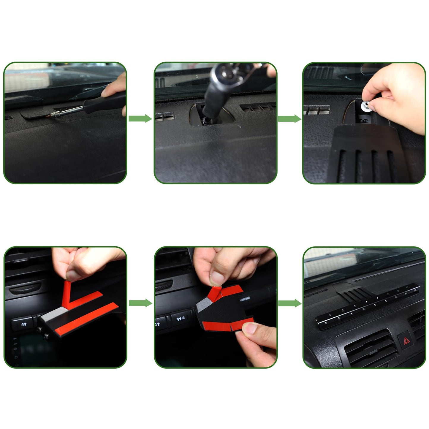 PIUGILH Car Instrument Panel Track Mobile Phone Holder Trim for Hummer H3 2005-2009 Central Control Air Vent Multifunctional Mobile Phone