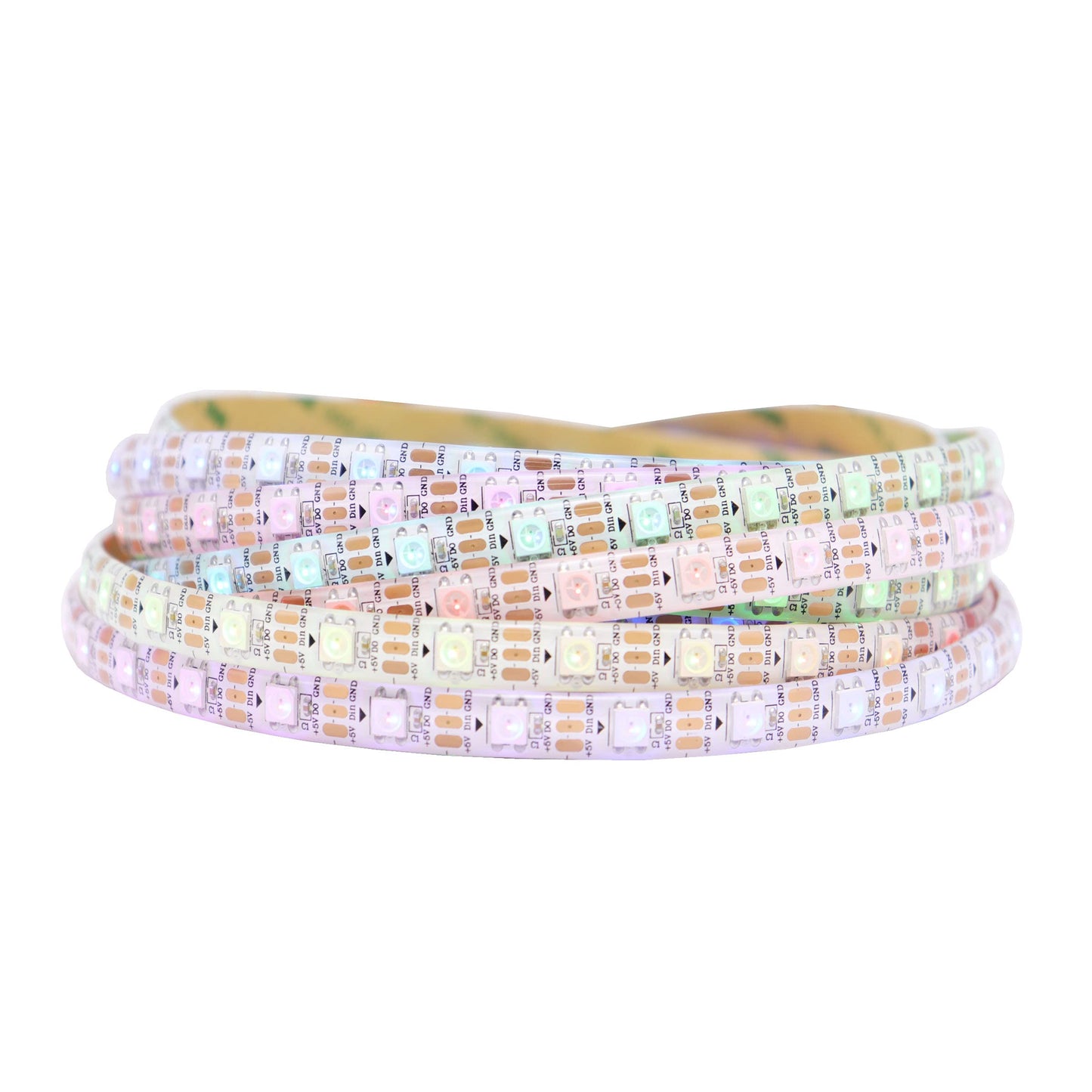 LOAMLIN WS2812B IC RGB 5050SMD ECO Individual Addressable LED Strip Light, 16.4FT 300LED 60LED/m Flexible Full Color IP65 Waterproof DC5V White PCB