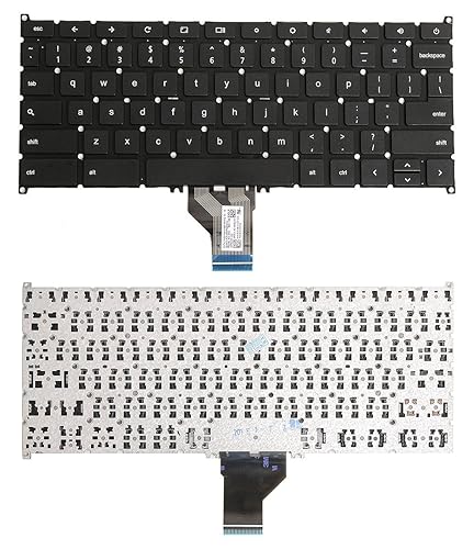 New Laptop Keyboard (Without Frame) Replacement for Acer Chromebook C720 C720P C720-2848 Series P/N:9Z.NB0SQ.001 NSK-RA0SQ 01, US Layout Black Color