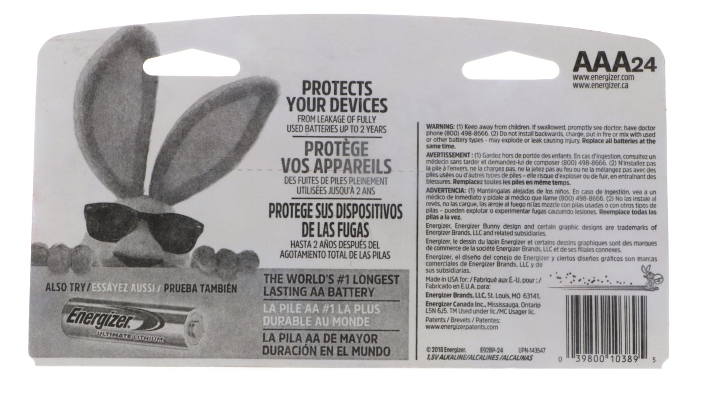 Energizer Max Performance Alkaline AAA Batteries, 24-Count