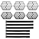 IMPRESA Cable Comb Organizer Kit - Black, Grey, Zip Style Wire Management Tools for Network & Office Setup - Cat6a Cable Combs for Data Center & 24