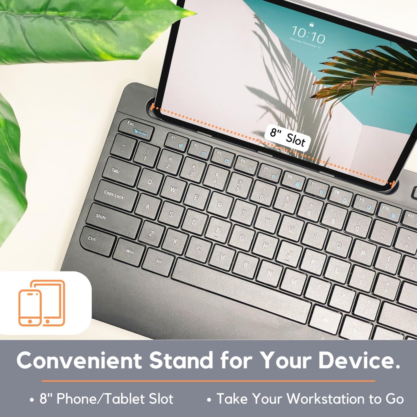 X9 Wireless USB-C Keyboard and Mouse Combo - Dual Port Compatibility (USB C + A) - Versatile Mouse Keyboard Combo Wireless w/ 8" Phone Stand and 113