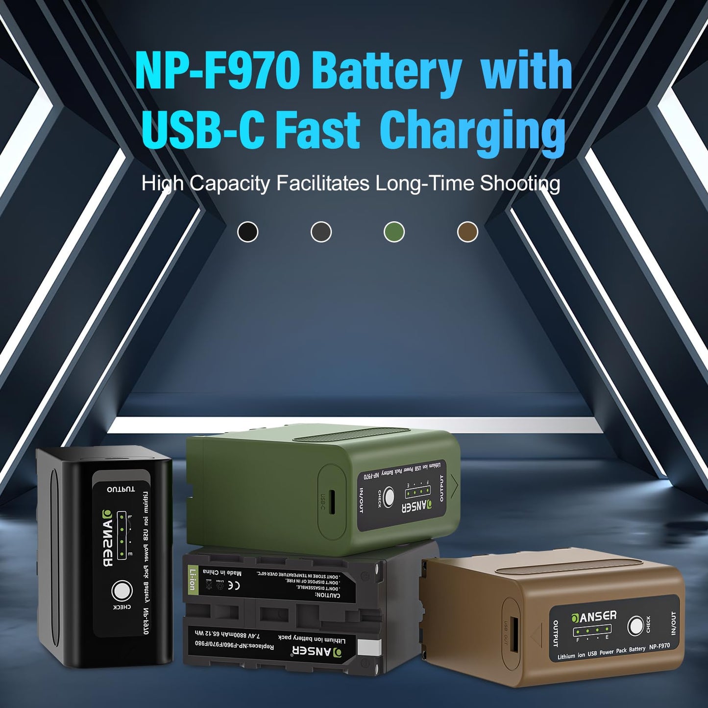 OANSER NP-F970 Battery, NPF Battery with USB-C for Sony NP-F970 NP-F960 NP-F750 NP-F550, Replacement Compatible for Sony CCD-TRV215 CCD-TR917