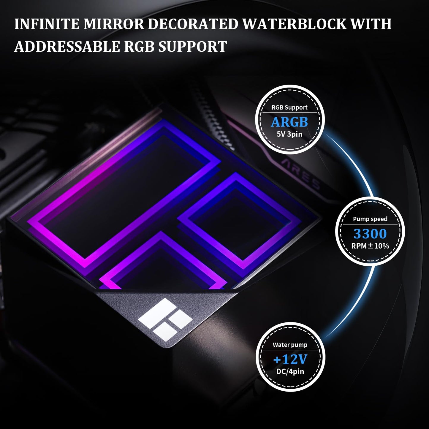 Thermalright Frozen Infinity 240 Black CPU AIO Cooler, TL-M12*2 PWM Fans, ARGB Infinity Mirror, 240mm Radiator, Compatible