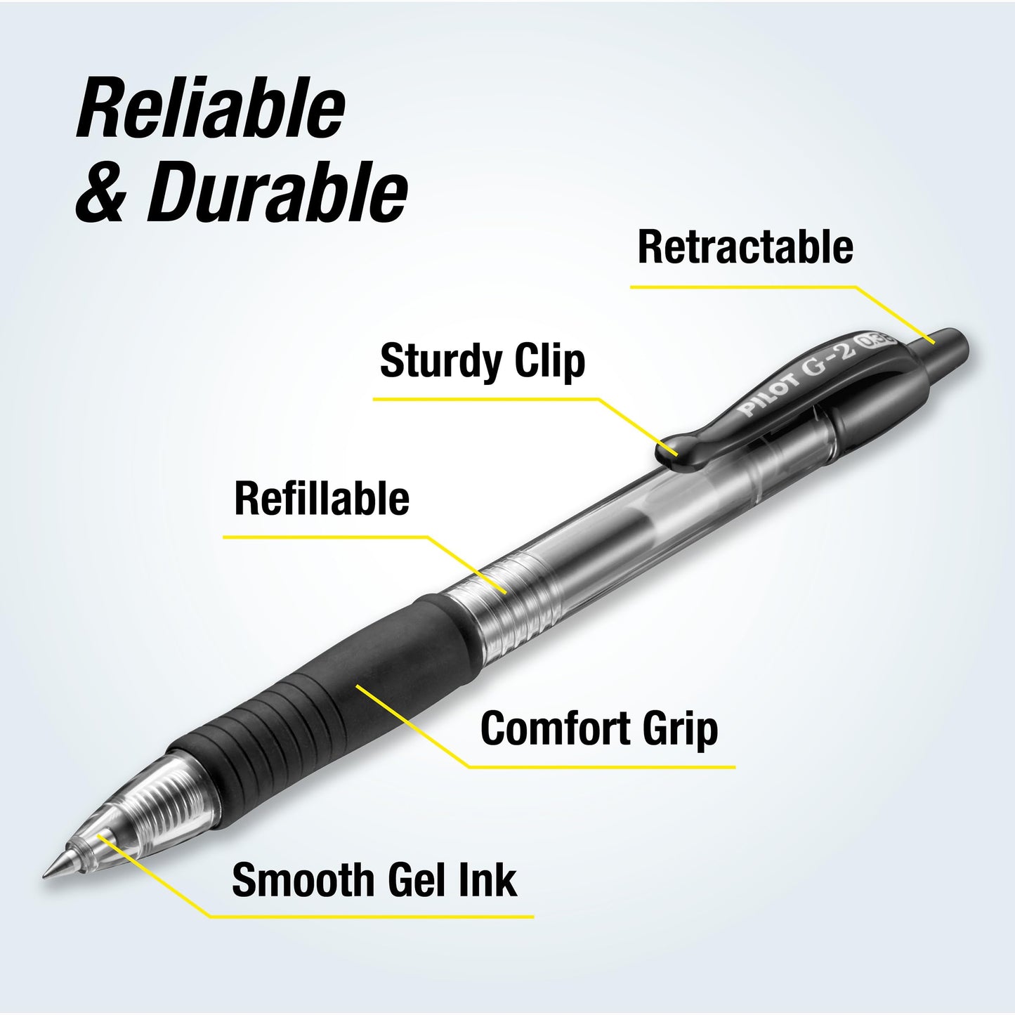 PILOT G2 Premium Refillable and Retractable Rolling Ball Gel Pens, Ultra Fine Point, Black Ink, 12-Pack (31277)