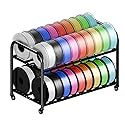 2-Tier Under Desk Filament Storage Rack, 3D Filament Storage Rolling Cart Holds 40+ 3D Printer Filament, Adjustable Filaments Rack for 250g-1KG