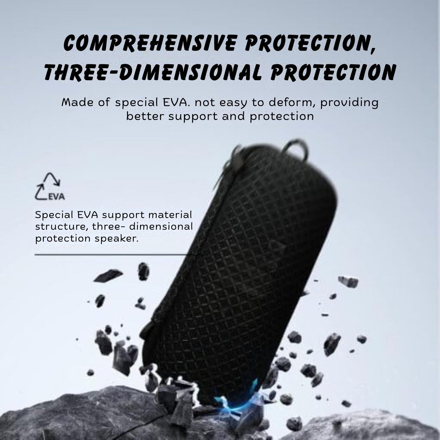 Ekoomar Flip 7 Portable Speaker Travel Case - Compatible with JBL Flip 7 - Protective Hard Shell Case with Shoulder Strap | Carabiner & Hand Strap