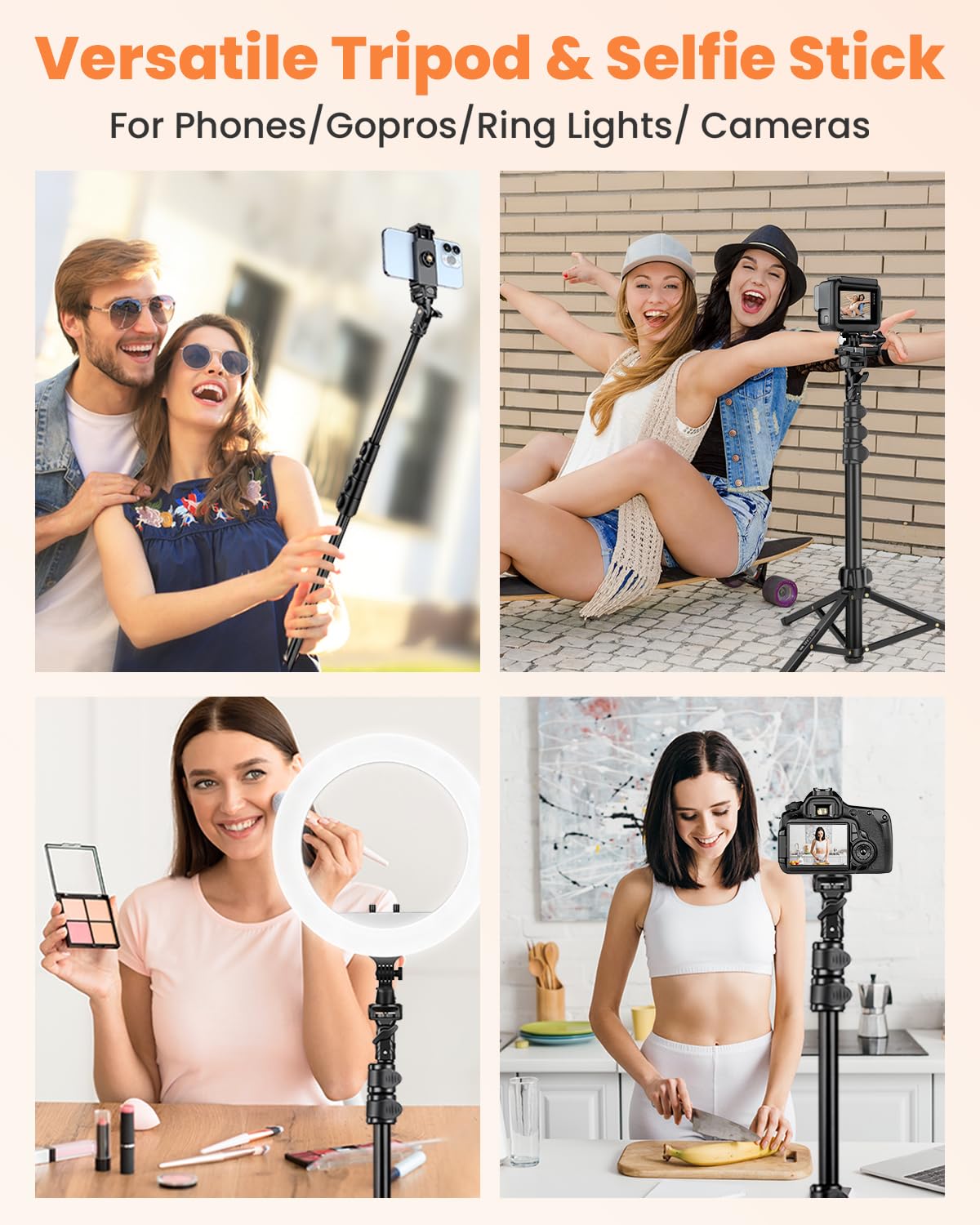 Phone Tripod, 85" Tall Tripod for iPhone with Remote, Gooseneck and Phone Holder, Overhead Phone Stand for Video Recording Watching Cooking Fitness