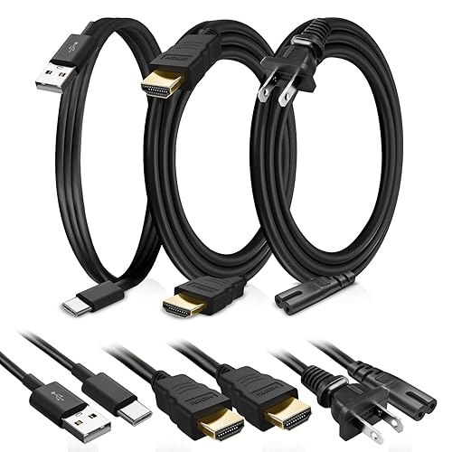 BRENDAZ PS5 Compatible Set of Cables - HDMI 8K Cable - USB C Cable - Power Cord Compatible with Sony PS5, PlayStation 5 Gaming Console, Dual Sense