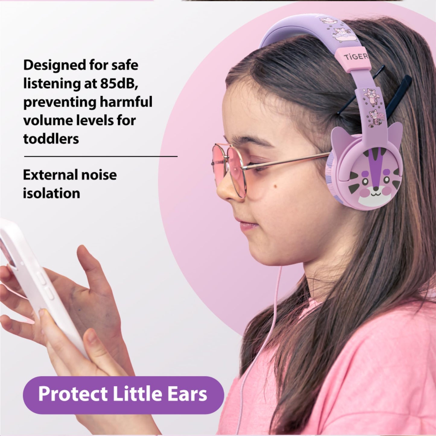 Kidrox Wired Toddler Headphones for 1-7 Years Old - 85dB Volume Limited Baby Headphones for Plane and Car Travel - Children Headset for Airplane, iPad