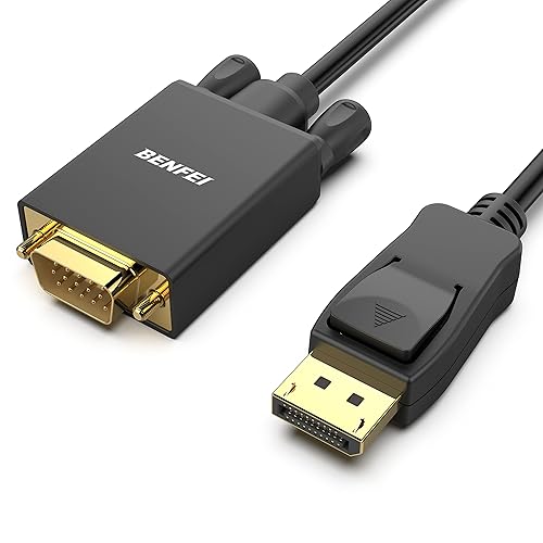 BENFEI DisplayPort to VGA Cable, 1.8M Display Port of Computer/Laptop to VGA of Monitor/Projector Gold-Plated Adapter (Not Bidirectional,Not