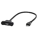 zdyCGTime 30cm Panel Mount Cable, Micro USB Male to Female, Ear Screw Install Data Extension, Sync Charging and Transferring