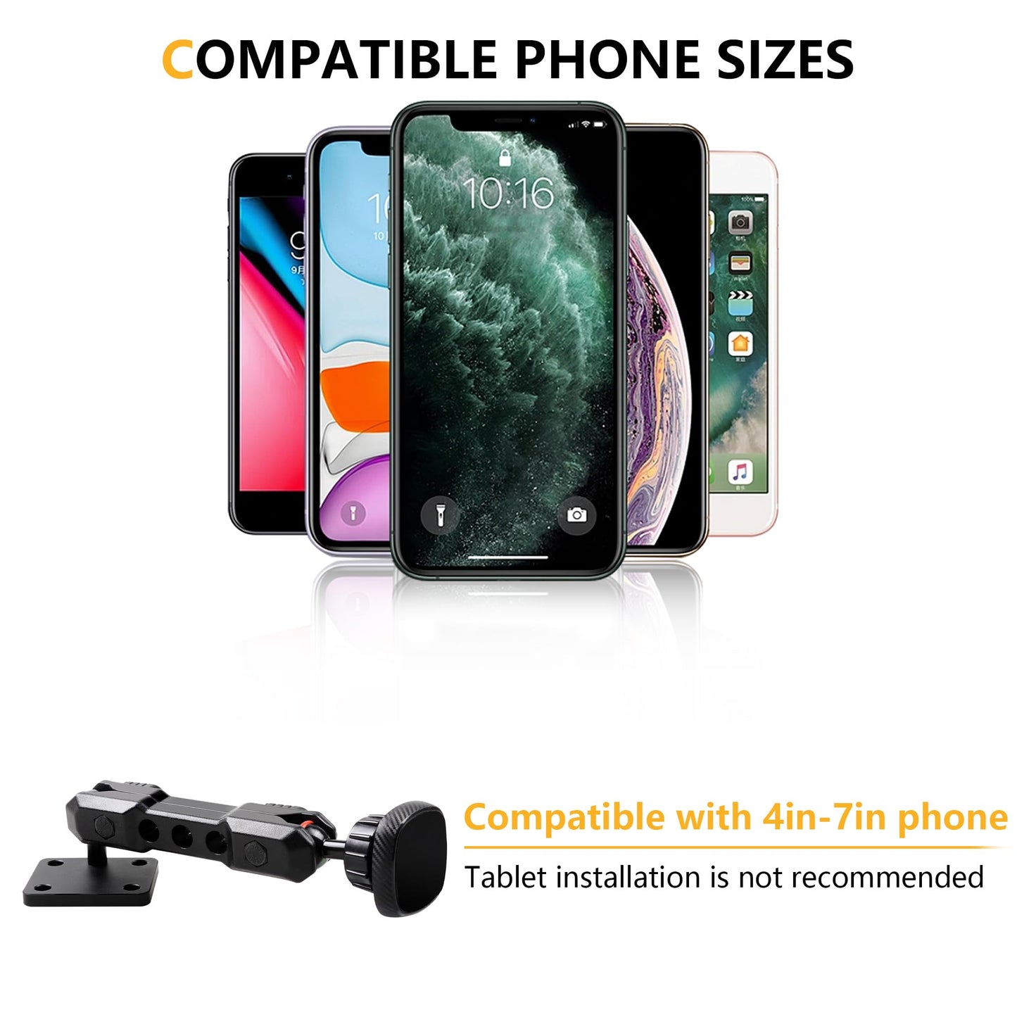 RERPRO Dash Cell Phone Mount Magnet Holder Compatible with 2024 2025 Jeep Wrangler JL 2/4 Door 4XE Interior Accessories 360° Adjustable Dashboard