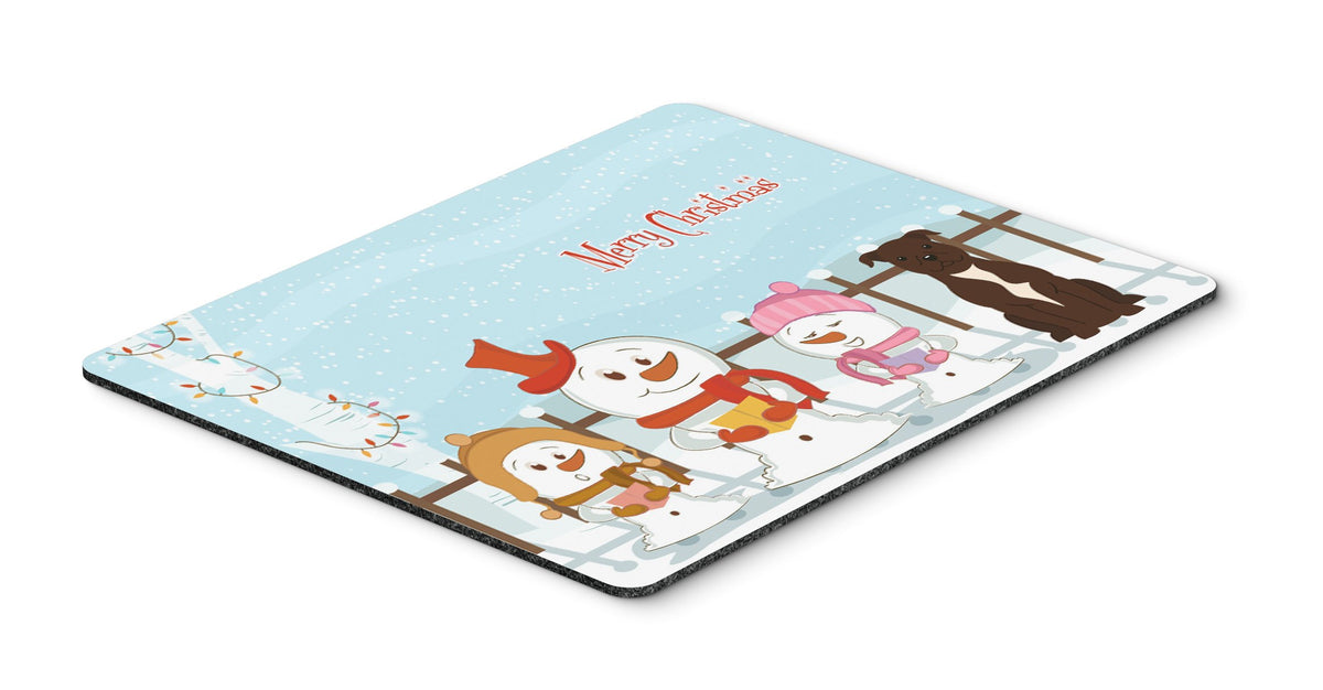 Caroline's Treasures BB2379MP Merry Christmas Carolers Staffordshire Bull Terrier Chocolate Mouse Pad, Hot Pad or Trivet for Home Office Gaming