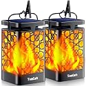TomCare Solar Lanterns Outdoor Upgraded Flickering Flame Waterproof Hanging Lanterns Decorative Solar Powered LED Lights for Garden Patio Deck Yard, 2