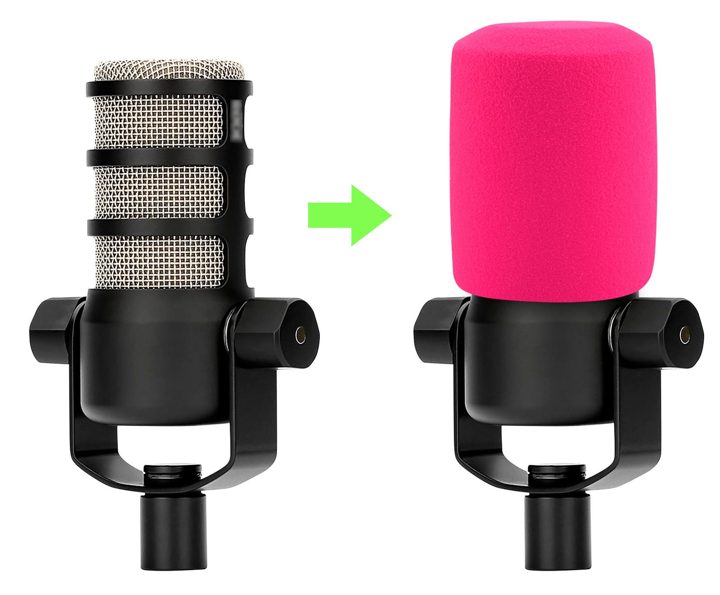 LEFXMOPHY Hot Pink Pop Filter for Rode PodMic and PodMic USB Microphone Windscreen Flocking Process Mic Cover