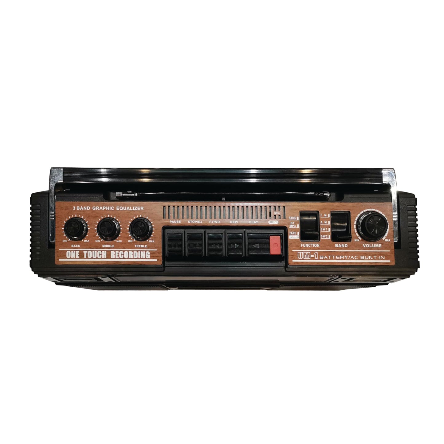 Supersonic SC-3201BT 4 Band Radio & Cassette Player Boombox, Bluetooth Speaker, AM/FM/SW Radio with MP3 Playback, USB & SD Card, 3 Band EQ